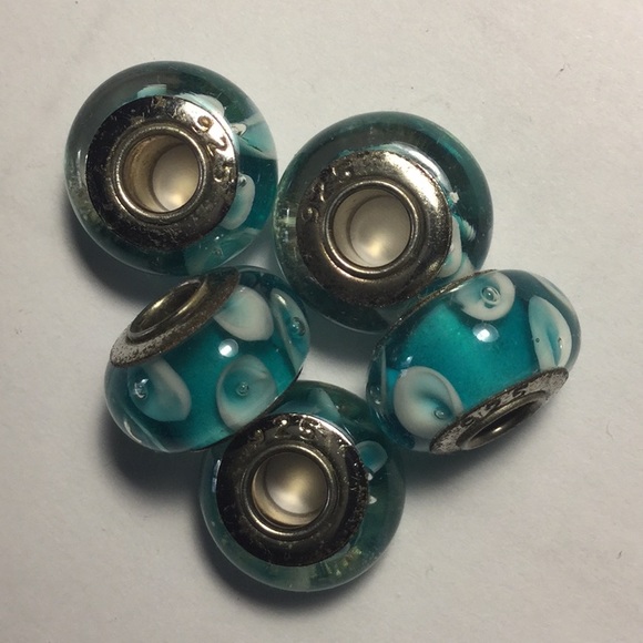 (Set of 5) 5mm Solid Core European Bead Charms SC8 - Picture 2 of 2